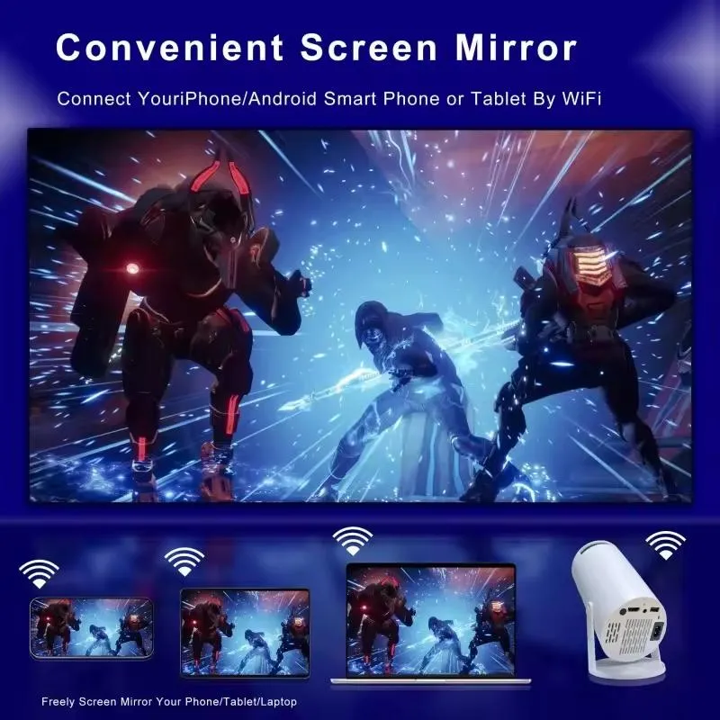 Wireless 4K Remote Projector with Android 11 and Bluetooth Technology Portable