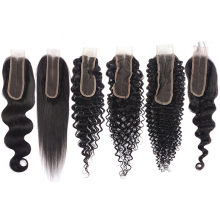 Wholesale Kim K 2x6 Swiss Lace Closure 100% Virgin Brazilian Human Hair Lace Closure Deep Middle Part Kim K Closure