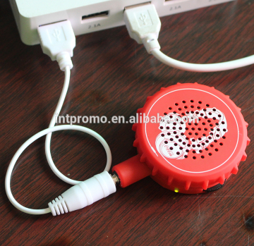 promotional 3.5MM audio beer bottle cape mini speaker 1W for coke