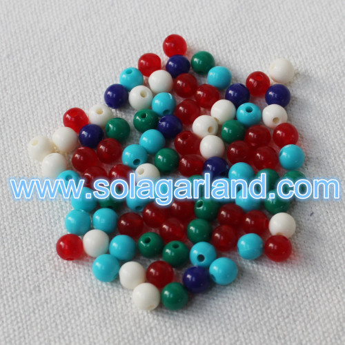 6MM Acrílico Redondo Chunky Gumball Beads Loose Chunky Round Beads Charms