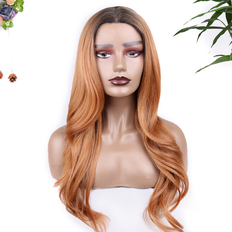 28 inch Kanekalon wig heat resistant blonde fiber ombre synthetic part lace front synthetic hair wigs for black women