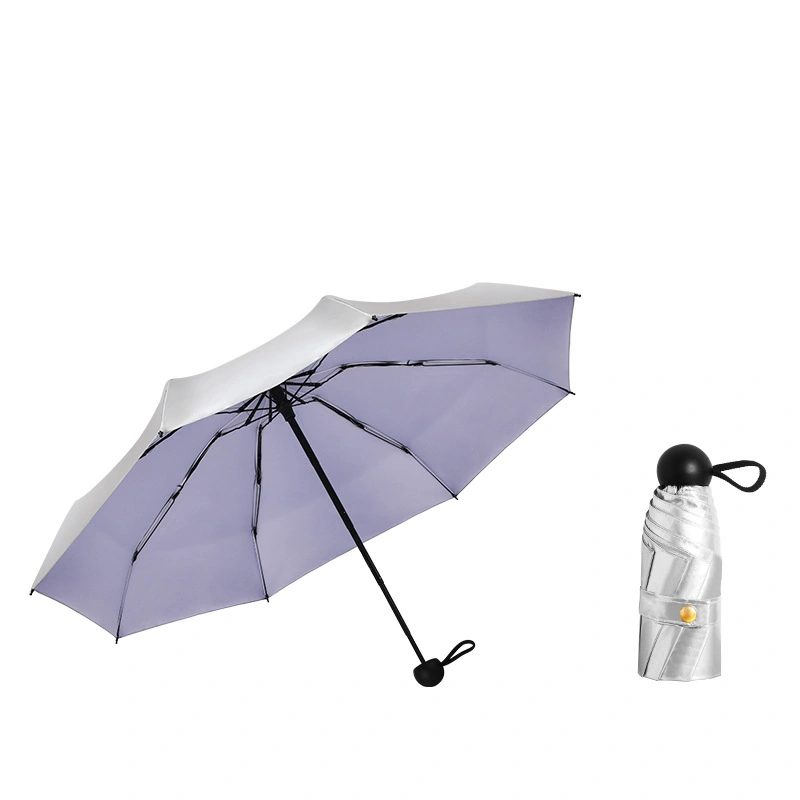 High Quality Palm Size Waterproof Windproof Sun Anti UV 5 Folding Super Mini Titanium Umbrella