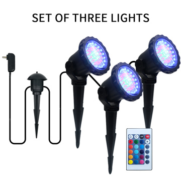 Remote Control 16-Color Led Spotlight for Garden Pond