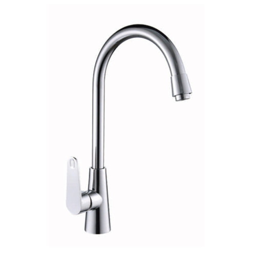 Deck mounted long spout kitchen faucet