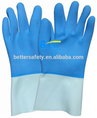 cotton lined long sleeve Work Glove Latex Fully Coated made in china