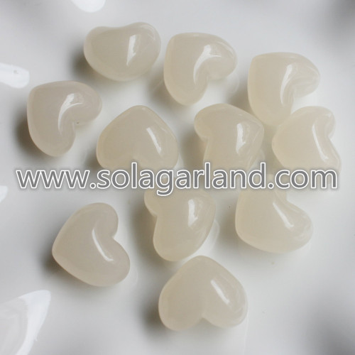 Charms de perles de coeur de translucidité en plastique acrylique 15 * 18MM