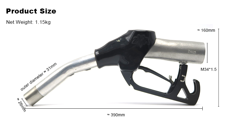 Genuine ZVA Automatic DN25 Big Flow Rate Fuel Nozzle For Dispenser