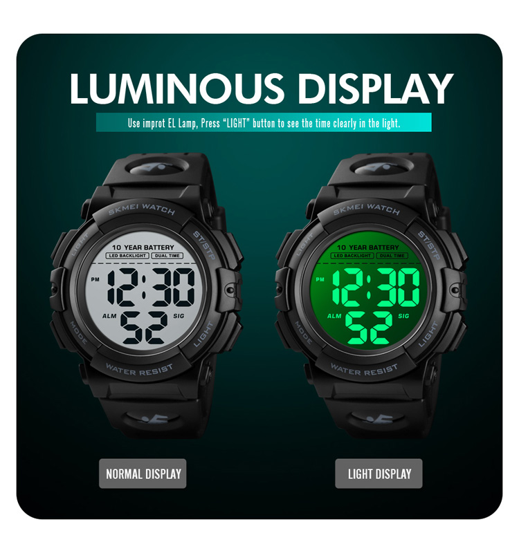 New Design Skmei 1562 Bright Backlight Sport Digital Waterproof Watch Men Wrist Wholesale Price Customized Brand