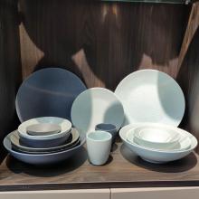 Pad Printing Stoneware Dinnerset blue