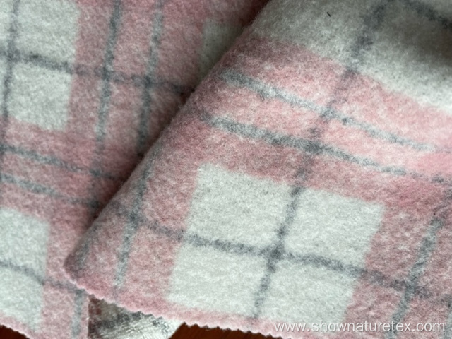 big check wool imetation fabric for lady's coat