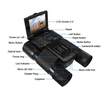 12X32 Outdoor 2.5K Digital Photography Video Camera with Starlight Night Vision Binoculars