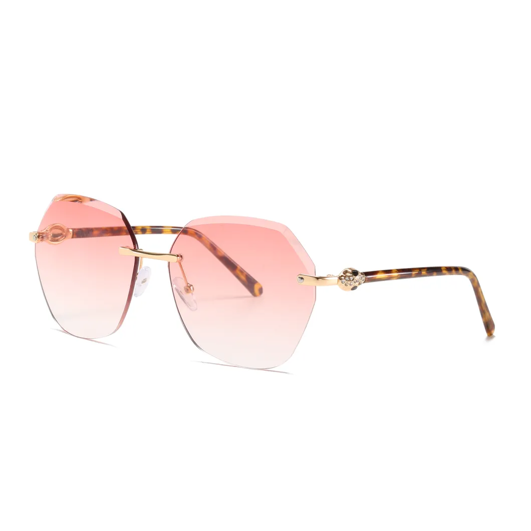 2020 Frameless No MOQ Metal Fashion Sunglasses with Diamonds