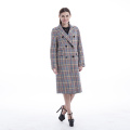 Cashmere overcoat coloured bird checks