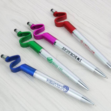Customized Plastic Touch Pen with Mobile Holder and Logo Design