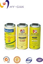 Hair spray aerosol can to make hair with oil sheen with four color printing