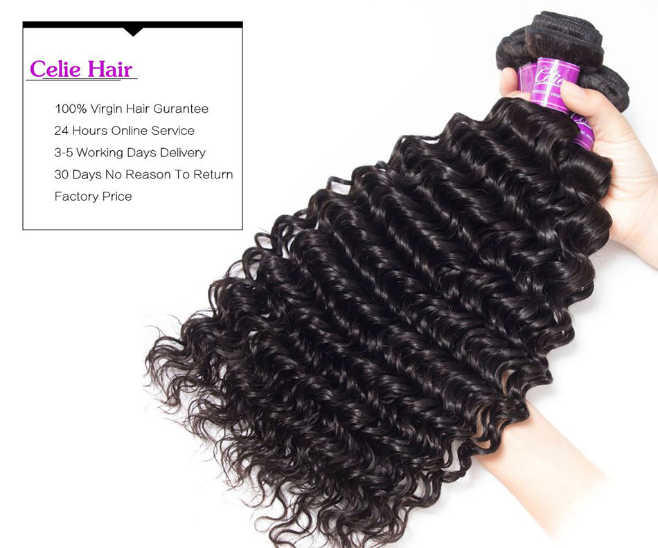 Celie Deep Wave Hair Best Selling Natural Extension Human Weave 10A Grade Virgin Brazilian Human Hair 100% Virgin Human Hair