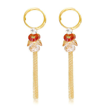 Romantic gold chains drop earring