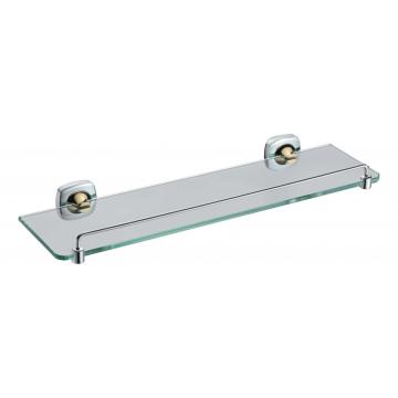 Holder for glass shelf with rail for bathroom