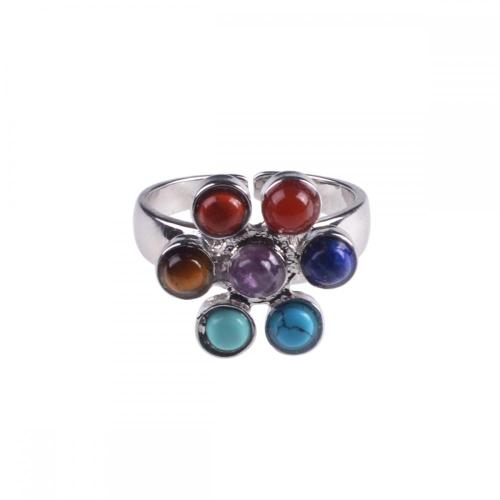 Naturel 7 Chakra Gemstone Hommes Bijoux Bague