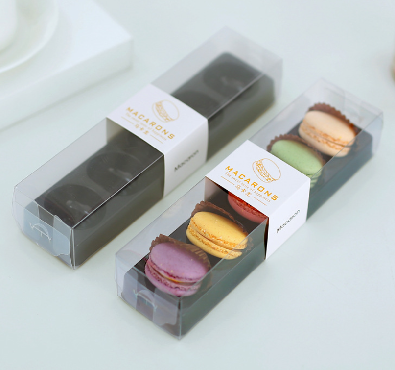 Cookies Blsiter Pack Macaron Przezroczyste plastikowe pudełko