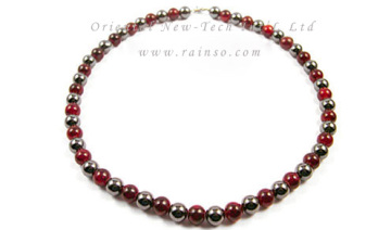 OHN-035 magnetic hematite necklace