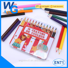 mini colored pencil set/12 colored pencil set with tin box( 3.5" )