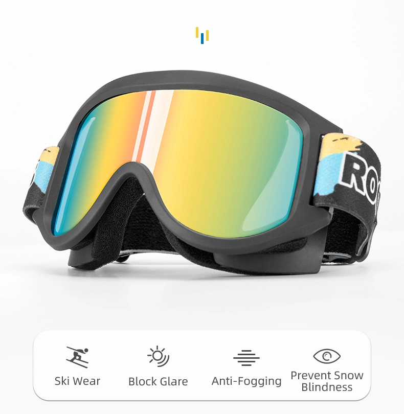 Rockbros Ski Glasses Double-Layer Lens Ultralight UV400 Protection Anti-Fog Goggles Children