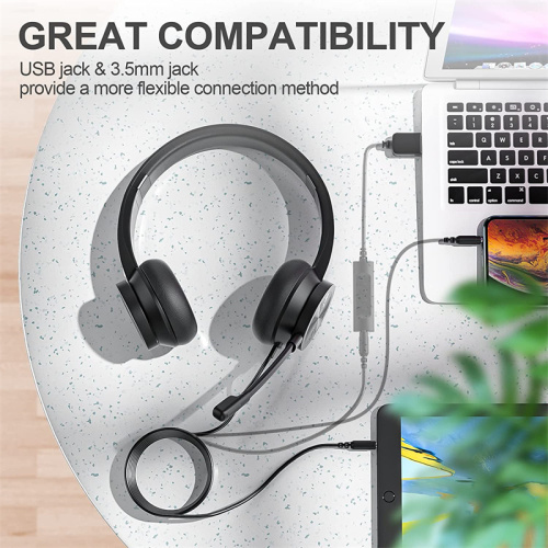 Auriculares USB con micrófono para PC Call Center