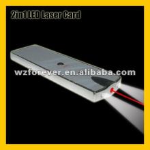 2in1 Laser LED Flashlight Card Torch