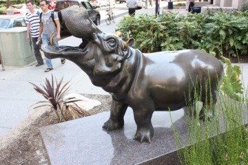 Dancing Hippo Statue