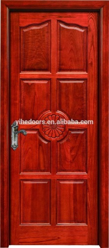 Big plant solid wood interior door in teak wood door design