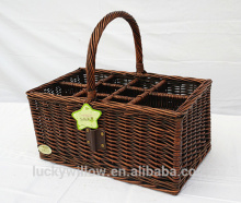 Christmas wine gift baskets in dark brown