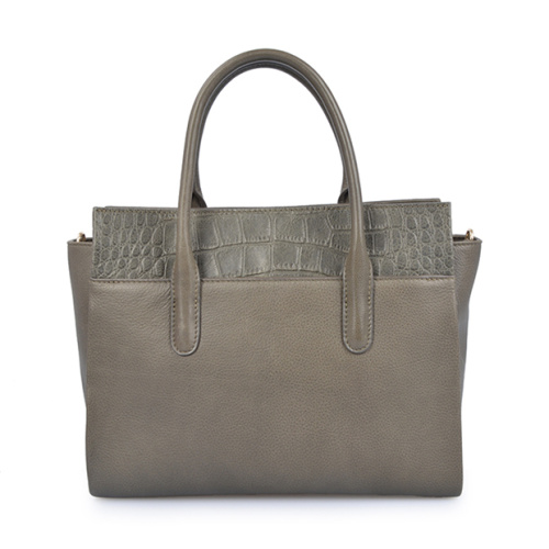 Soft Grain Crocodile Embossed Leather Briefcase Women Bag
