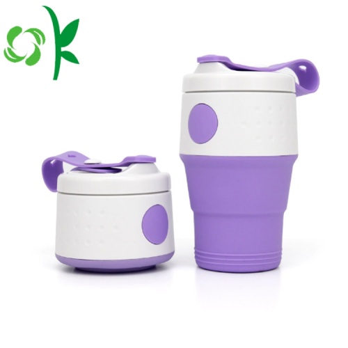 Silicone uống gấp nước di động Cup với Cover