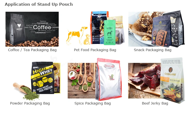Custom Printing Resealable Zipper Matte Glossy 340g 500g Box Bottom Pouches Square Bottom Side Gusset Bag for Coffee Cat Food Packaging