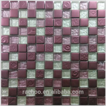 Purple crystal glass mosaic kitchen backsplash bathroom wall tile