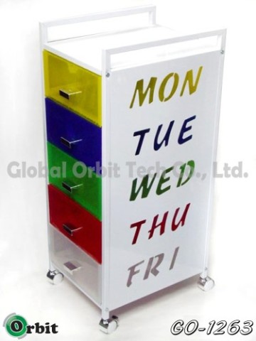 5-tier Colorful storage K/D drawer cart