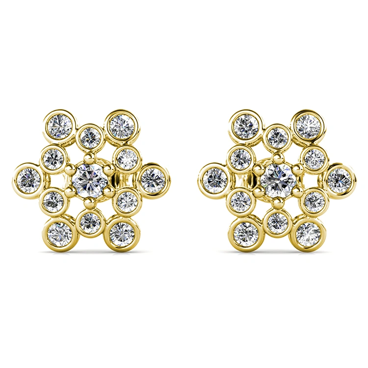 Premium Austrian Crystal Jewelry Elnora Big Star Hexagon Stud Earrings for Women