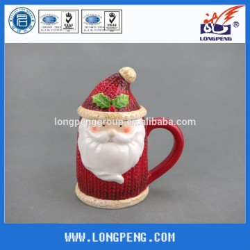 Xmas Santa Dolomite Ceramic Mug with Lid