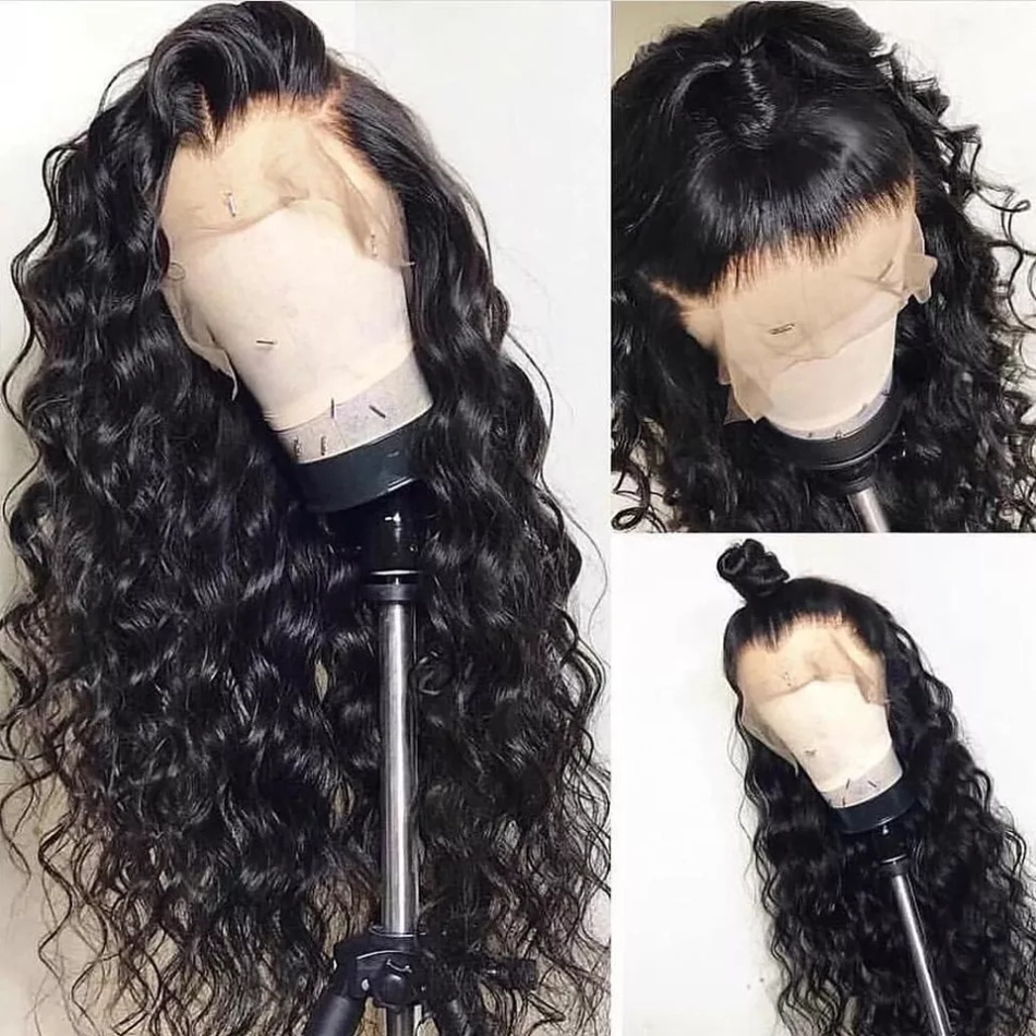 Malaysian Human Hair Wig Transparent Lace Loose  Deep Virgin Hair Brazilian Human Hair Wigs For Black Women