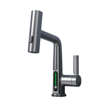 Smart Temperature Digital Display Waterfall Pull-Out Basin Tap