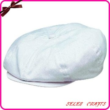 Selen Pacific White Cotton Newsboy Hat
