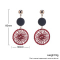 Alliage géométrique poli boucles d&#39;oreilles pendantes charme femmes Boho mode brossé balancent grande déclaration en métal boucle d&#39;oreille ronde en forme de coeur