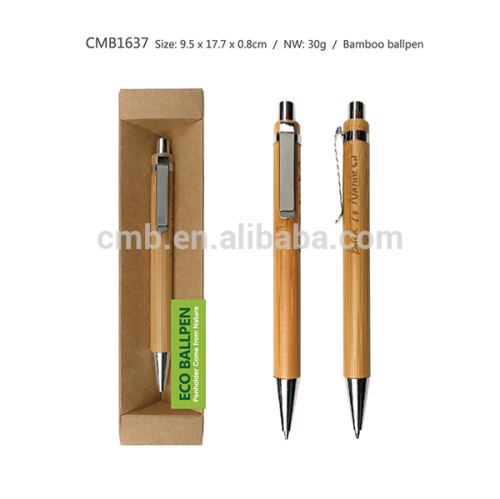 Retractable Bamboo Ballpoint Pen Eco friendly Pens