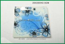 beautiful square glass plates for decoupage