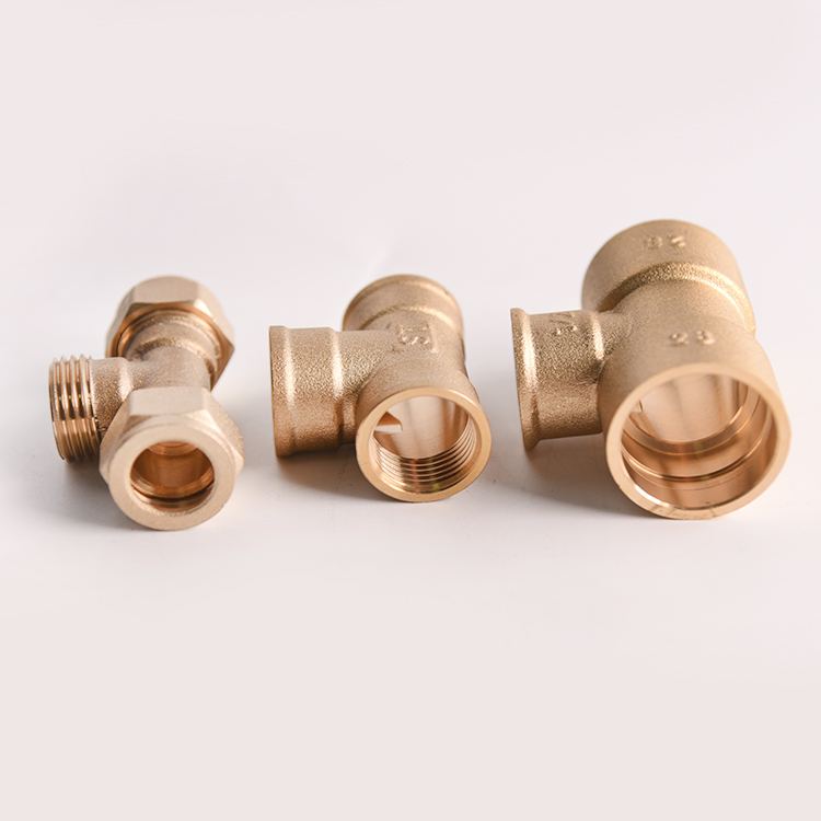 Brass Compression Water Pipe Fittings Compression Equal Coupling Fittings For Pex Pipe