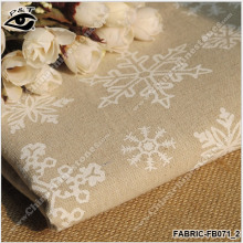 Snowflake Printed Fabric For Christmas Decorations Linen Cotton Fabric For Patchwork