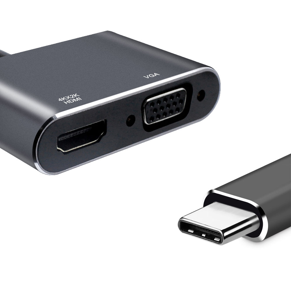 USB C إلى HDMI &amp; VGA Multiport Atper USB HUB