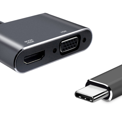 USB C ถึง HDMI &amp; VGA Multiport อะแดปเตอร์ USB Hub