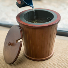 Handmade Spliced Bamboo Tea Water Bucket